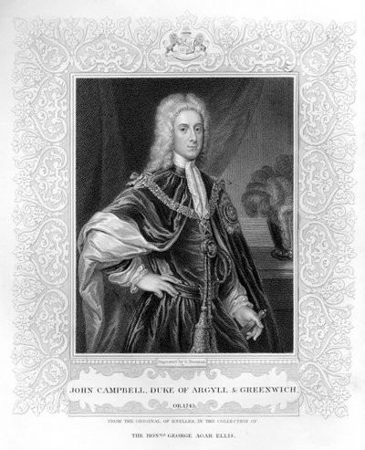 Portræt af John Campbell, hertug af Argyll og Greenwich (vær foto) af English School